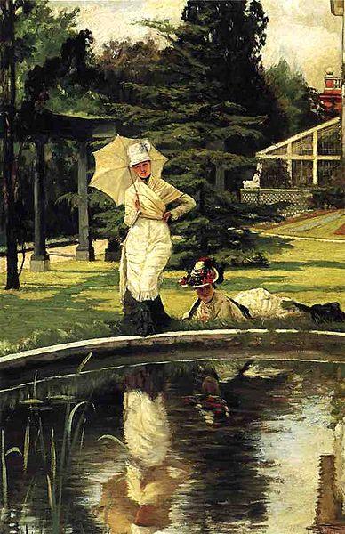 James Joseph Jacques Tissot In an English Garden oil painting image